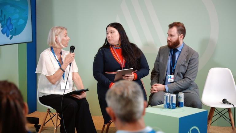 Ingibjörg Svala participated in one of the event for the Nordic Countries during COP28 where representatives included the Sami and young people